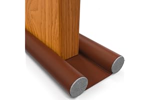 HOGARLAX® Burlete Puerta Entrada, Burlete Bajo Puerta, Burletes para Puertas Exterior e Interior, Aislante Térmico Frío y Calor, Aislante Acústico, Impermeable, Adaptable hasta 93cm (1, Marrón)