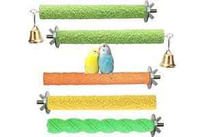 Honicemar 5 Pz Perca Loro Colorido Bird Paw Grinding Toy Chewing Toys Soportes para Loros, Juguetes para Loros Pequeños y Medianos Promueve el Ejercicio y la Salud Mental