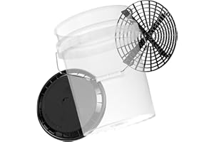 Auto Wascheimer Set mit Sieb und Deckel | Magic Bucket 19l Autowascheimer Transparent mit Gitter zur Schmutzfilterung | Eimer für die Autowäsche | Auto Putzeimer