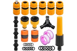 Miyobing Hose Connector Garden Hose Fitting Set: Nozzle,Hose End Quick Connector,Hose Repair Connector,Hose Waterstop Connector,Double Male Snap Connector,Y Coupling,2in1 Threaded Tap Connector etc