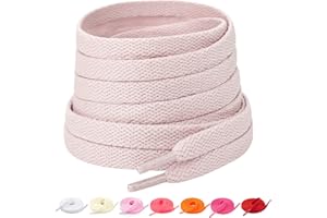 Stepace 2 Pares Cordones Planos,8mm de Ancho,Cordones Reemplazo para Zapatillas,Zapatos