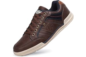 TARELO SINCE 1986 Mens Trainers Casual Shoes Fashion Leather Canvas Sneakers Lace Up Size 7-11