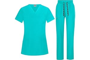 B-well Bella Women’s Elastic Healthcare Uniform, Set with Tunic and Trousers, Medical Scrubs with Spandex