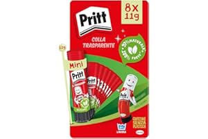 Pritt Colla Stick 8 x 11g, colla per bambini sicura e affidabile, colla Pritt per lavoretti e fai da te, con una tenuta forte per uso scuola e ufficio, 8 stick x 11g