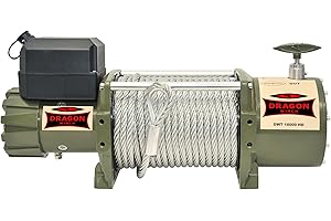 Dragon Winch Treuil électrique Truck 18000 lbs / 8165 kg, 24V avec câble en acier 31m pour les véhicules industriels, les véhicules pompiers et les camions avec télécommande sans fil + accessoires