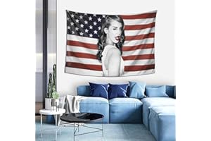DOLUDO Lana Del Singer Rey Tapestry American Flag Tapestry Wall Hanging Art Poster for College Dorm Party Decorations Birthday Banner