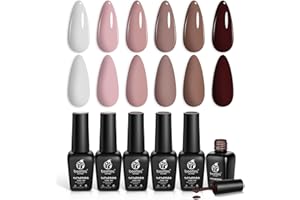 ‎BEETLES GEL POLISH Beetles Gel Nagellack Set, Coffee Cafe Collection, Braun, Neutral, Beige, Malvenfarben, Perfekt für Herbst und Winter, Nail Art Maniküre Set, Soak Off LED Nagellampen-Geschenke