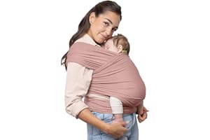 Boba fular portabebé para recién nacidos y niños - Porta bebés recién nacido elástico - Porteo bebé manos libres - Marsupio bebé - Portabebé y niño de 3 a 15 kilos (Serenity Bloom)