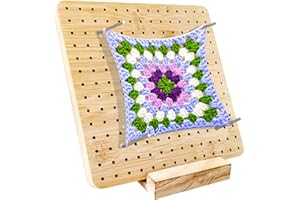 YODITI Tablero de bloqueo para Granny Square Tabla de Ganchillo Proyectos de Madera Y Crochet - Bloqueador Crochet para Bordados Kit