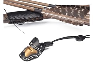 ELONG OUTDOOR Elong Morbido Pelle & Ottone Protezione Pollice Ming Guang Tiro con L'arco Del Pollice Anello per Tradizionale Arco di Ricurvo Protezione Dita Protezione Guanti da tiro Piccolo