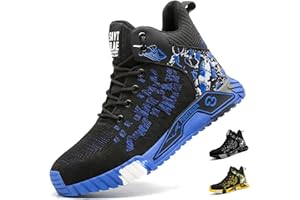 COOU Obuwie ochronne dla mężczyzn i kobiet wysokie buty ochronne antypoślizgowe buty robocze ze stalowym noskiem ochrona