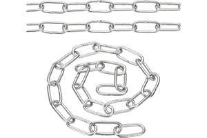 PATIKIL 1.6ft SUS304 Stainless Steel Chain, 3mm Metal Chain Link 0.5 Meter Small Light Duty for Home Outdoor Camping Hanging Pet Plant, Silver