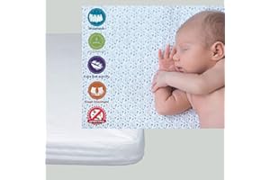 Ti TIN | Confezione Da 2 Coprimaterassi Per Lettini | Protettore Del Materasso Regolabile Impermeabile e Traspirante con Elastico | Federa in Spugna Antibatterica | 50x80 cm White