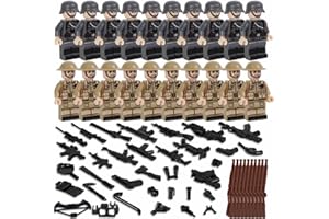 TAITUS 20Pcs Mini Military Figures Block Set, Military Minifigures Building Block Toy, Military Amy Soldier Dolls with Weapon Accessories, Birthday Gifts for Children