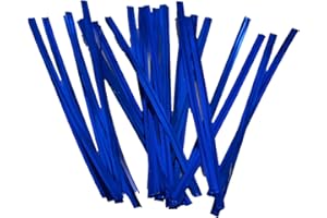 PICTURE PERFECT PARTY 4" / 10cm Metallic Twist Ties [Pack of 100] Available in Silver, Gold, Red, Blue, Purple & Green (Metallic Blue)