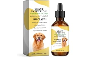 TEMVIEY Natural Yeast Infection Treatment for Dogs, Dog Itchy Skin Relief & Ear Infection Treatment, Dog Antibiotics for All Breeds and Size, Vet-Formulated Herbal 60ml