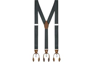 Buyless Fashion Tirantes para hombres Correas de 122 cm 3.18 cm En Y clips y botones