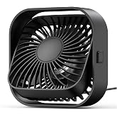 Warmco K51 Masa&uuml;st&uuml; Vantilat&ouml;r 3 Kademeli 360&deg; D&ouml;ner Başlıklı USB Kablolu Soğutucu Fan Siyah