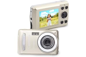 Plyisty Kids Camera 2.4 inch, 16MP 720P Digital Video Camera Camcorder with 4X Digital Zoom, Lightweight Mini Video Camera, Digital Cameras for Kids(Gold)