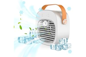 GDOKKNY Small Portable Air Cooler Fan 2 in 1 Small Evaporative Coolers 4000mAh USB Adjustable Air Conditioner for Travel Office and Bedroom