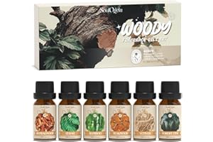 ‎SOULORIGIN SoulOrigin Ätherisches Öl aus Holz Holz Duft Öle Set, Duft Öl Set für Öl Diffusoren, Duftöle für Seife Kerze Herstellung 6x10ml - Sandalholz, Zeder, Bambus, Teakholz, Vetiver und Wald Kiefer