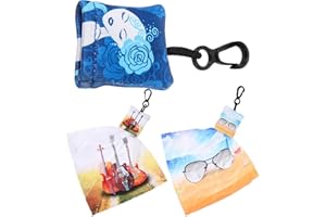 Healeved Lot de 3 chiffons de nettoyage pour lunettes - Chiffon de nettoyage pour lentilles - Chiffons de nettoyage d'écran - Violon - Porte-clés - Bretelles