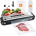 INKBIRD Automatic Vacuum Sealer Machine with Built-in Cutter and Starter Kit for Food Preservation - Food Vacuum Sealer for Sous Vide and Food Storage,One-Touch LED Sealing for Dry & Moist Food Modes
