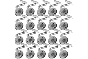 Ansobea 30 soportes de acero inoxidable para pasamanos de 50 cm de diámetro, soporte para pasamanos de acero inoxidable, pasamanos de pared, fijación para pasamanos para fijación de pared/soporte