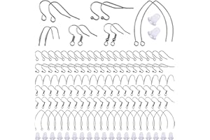 TOAOB THE ONE AND ONLY BABY TOAOB 300 Pezzi Orecchini in Acciaio Inossidabile 6 Stili Ganci Monachelle e Chiusure Orecchino Silicone Trasparente 5X4 mm per Creazione Gioielli Fai da Te