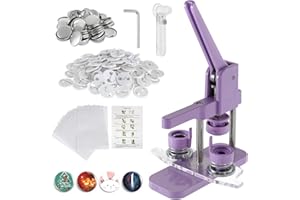 Dyna-Living Button Badge Maker 58mm Purple Magnetic Badge Machine Set DIY Pin Button Maker Press Machine DIY Button Making Set Badge Punch with 100pcs Button Parts