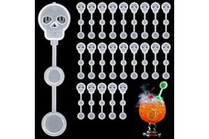 YOOSON 25 Pcs Dry Ice Drink Stirrers Swizzle Sticks, Clear Skull-Shape Plastic Stir Sticks Glow in Dark Bar Cocktail Beverage Drink Stirrers for Smokey Drinks Coffee Home Party Decoration