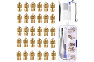XINKYD 30 ugelli da 0,4 mm per stampante 3D in ottone per Ender 3 V2 /Ender 3/Ender 3 Pro/Ender 3 Max/Ender 3 S1/Ender 3 Neo/Ender 5 Pro/Ender 5 /Ender 5 / Ender 5 / CR 10 Series/ Plus/CR 10