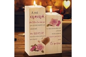 WELSKY Regalo Madre, Regalo Madre Cumpleaños, Regalos para Mama,Portavelas de Madera, Candelabro Regalo Originales para Mama, Regalo Mama, Regalo para Madre, Regalo Mama Cumpleaños