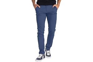 BlauerHafen Męskie designerskie spodnie chinosy ze stretchu, krój slim fit, casualowe spodnie