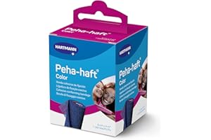 MOLICARE Peha-haft: Venda Elástica Autoadhesiva para la Sujeción de Compresas y Gasas, así como para la Estabilización de Músculos y Articulaciones; Azul; 4mx6cm