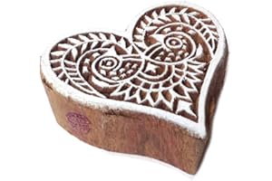 Royal Kraft Elegant Blumen Herz Design Hölzern Druck Stempel - DIY Henna Stoff Textil Papier Ton Keramik Blocke Druck Stempel