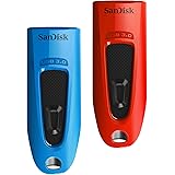 SanDisk Ultra 32 GB USB Flash Drive USB 3.0 Up to 130 MB/s Read - Twin Pack, Red/Blue