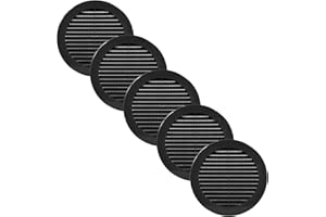 Vent Systems 15 cm paquete de 5 Cubierta de ventilación negra de, rejilla de ventilación redonda, rejilla de ventilación de aire, cubierta para parrilla, pantalla de insectos integrada