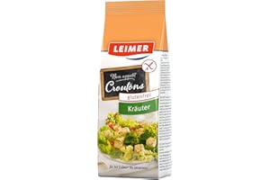 ‎LEIMER LEIMER Croutons Kräuter 75 g glutenfrei - Zart geröstet, verfeinert mit Gewürzen, aus glutenfreier Weizenstärke hergestellt - Vegetarisch, glutenfrei (1 x 75g)
