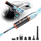 WHATOOK Aspirapolvere Auto Potente, 3 in 1 Elettrico Rimuovi Polvere Senza Fili & Aspirapolvere, 3 Velocità 100000RPM/12000PA