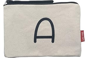 hello-bags. Bolso Neceser/Cartera de Mano con Inicial. Exterior: Algodón 100%. Con cremallera y forro interior. Incluye bonito sobre kraft de regalo. 23 X 15,5 cm.