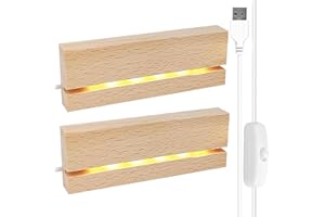 MECCTUCK Base a LED, Supporto in legno per display a LED illuminato USB