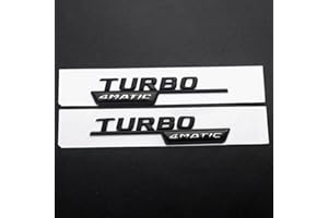XLUCBS Emblems 2PCS ABS Car Sie Body Trunk Fender Decoration Badge Sticker for Mercedes Benz V8 BITURBO 4MATIC TURBO 4MATIC+ Emblem GLK GLA CLA
