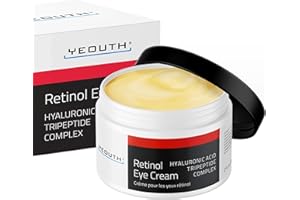 YEOUTH Retinol Contorno de Ojos con Ácido Hialurónico y Tripéptidos, Hidratante Eye Cream Cuidado Nocturno Para Ojeras y Bolsas, Para Todo Tipo de Piel 60g