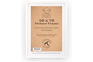 PICTURE FRAMES UK LTD 50x70cm White Picture Frame, 500 x 700mm White Frame, White Poster Frame 50 x 70 cm, 70x50cm Frames,500x700 White Frame - Wall Hanging - Perspex Front