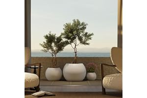 newgarden Dalia Pot Rond pour Fleurs et Plantes, très résistant à l'extérieur, Plusieurs Tailles Disponibles. Inclut la réserve de Drainage de l'eau. Fabriqué en polyéthylène en Espagne