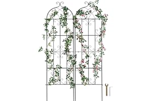 VEVOR Treillis Jardin pour Plantes grimpantes, 51 x 180 cm, Treillis Fleurs de Jardin en métal antirouille, Support de concombres, pour Cours, pelouses, 2 pcs