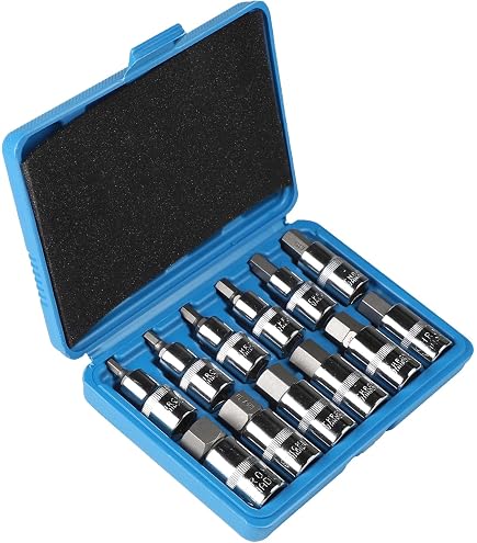 7-teiliger Langer Innensechskant-Nuss-Satz 3/8 Zoll – 3–10 Mm, Aus CR-V-Stahl, Mit Aufbewahrungsbox, Für Schlagschrauber & Drehmomentschlüssel CR-V Stahl Nuss Satz