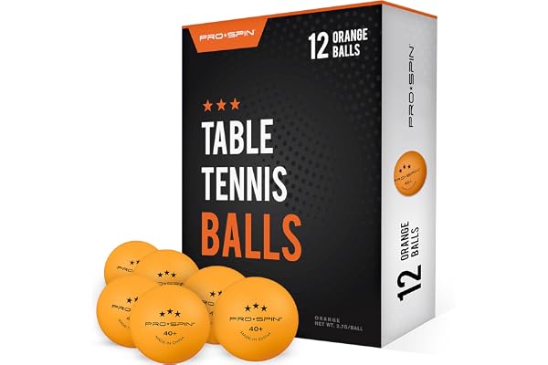 PRO-SPIN Balles de Ping-Pong 3 Étoiles Haute Performance, Orange 40+ ABS | Lot de Balles Qualité Supérieure pour Entraînement de Tennis de Table | pour Tables de Ping Pong Intérieur, Extérieur