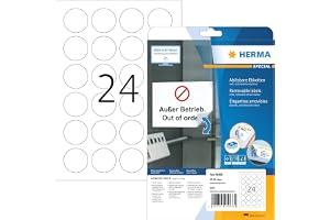 HERMA 5066 universella etiketter A4 avtagbart (Ø 40 mm, 25 ark, papper, matt, rund) självhäftande, utskrivbara, avtagbara och